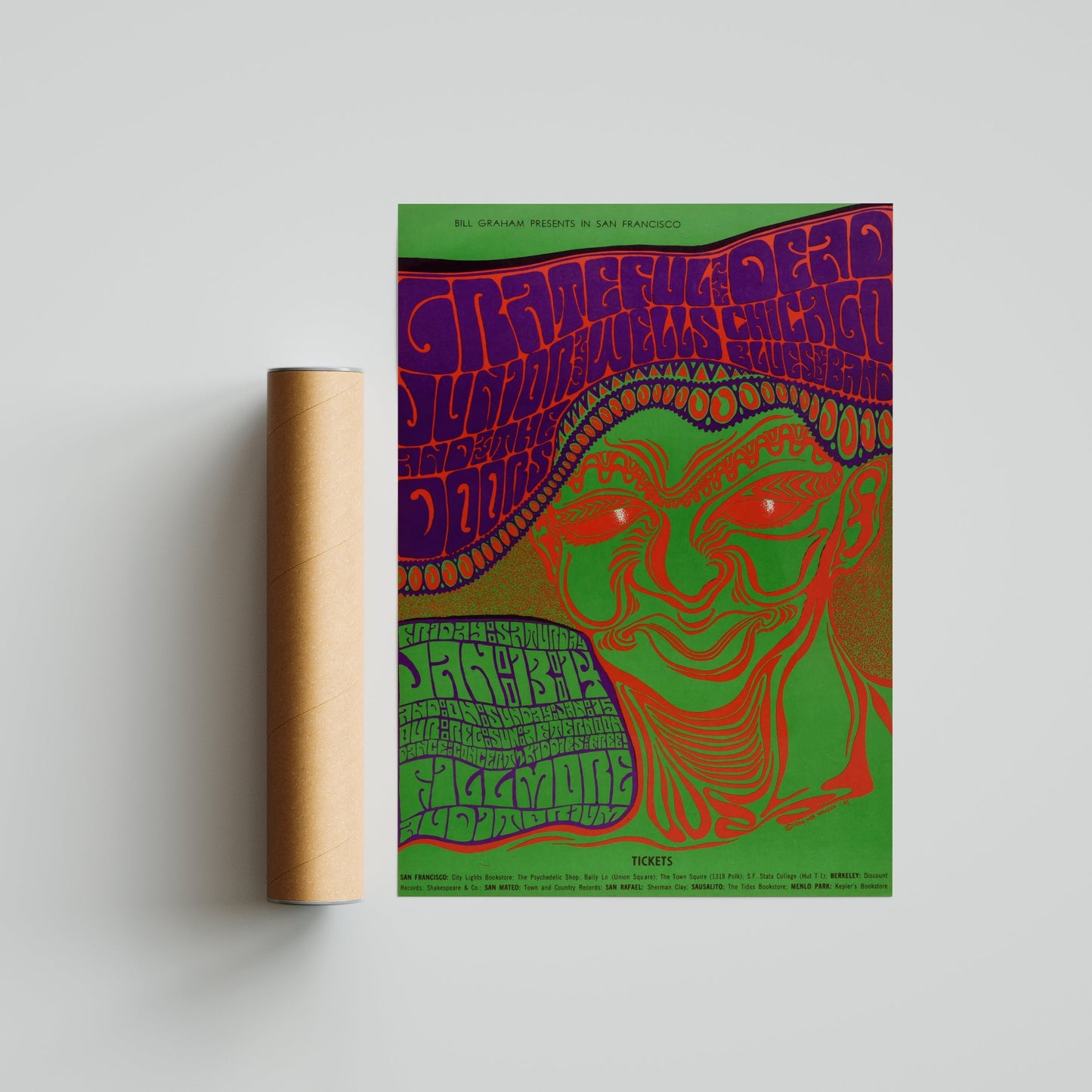 Psychedelic Green Red Poster