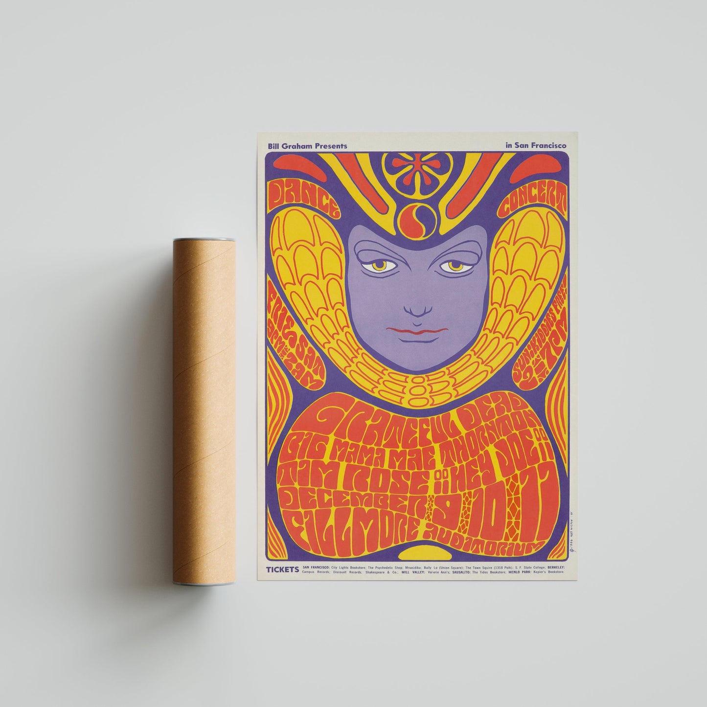 Psychedelic Yellow Blue Poster