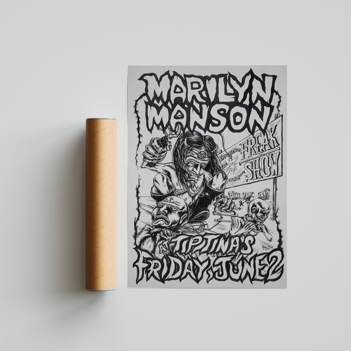 Marilyn Manson - Black and White Poster