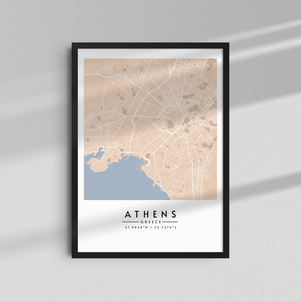 Atenas en tonos arena - Mapas