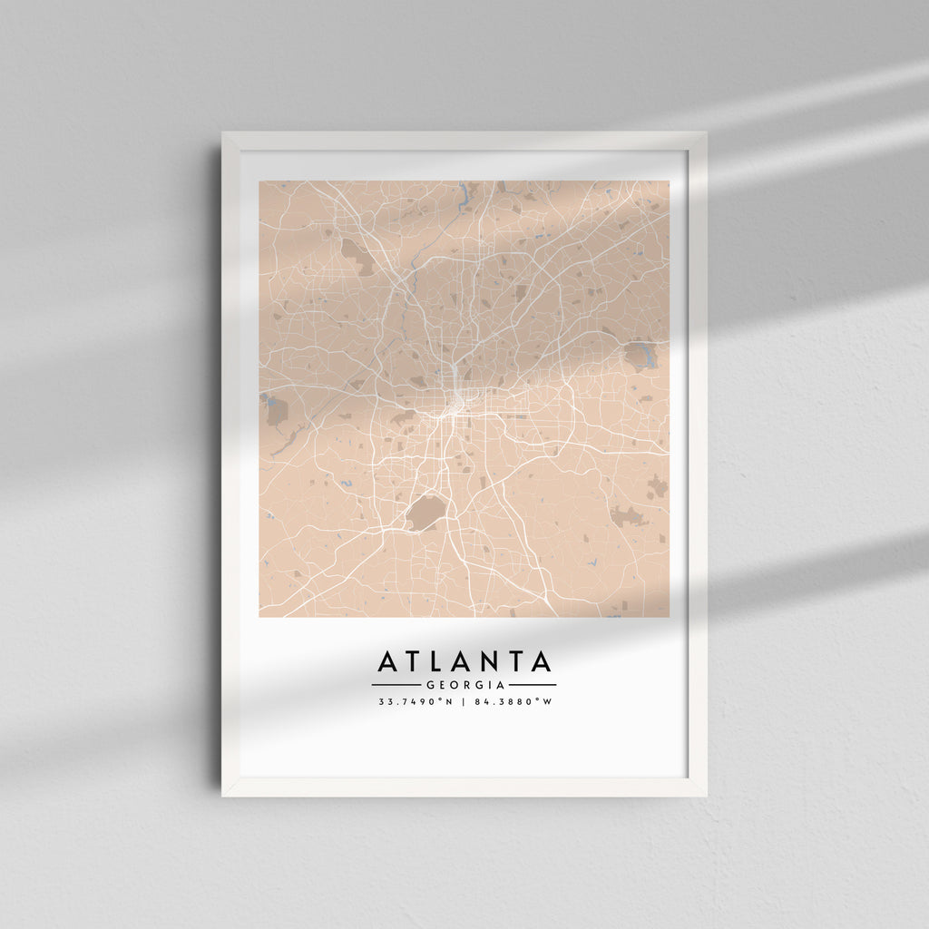 Atlanta en tonos crema - Mapas