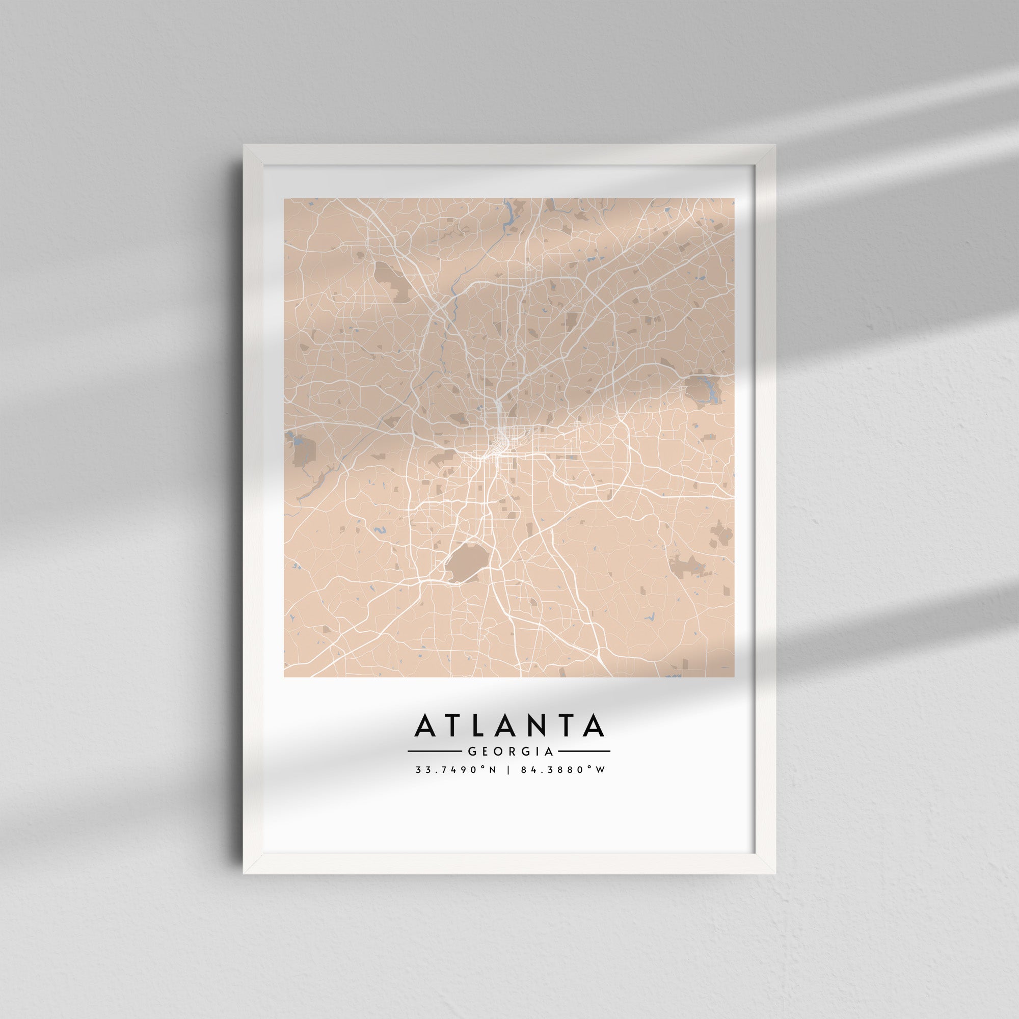 Atlanta en tonos crema - Mapas