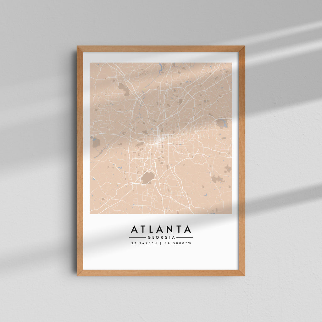 Atlanta en tonos crema - Mapas