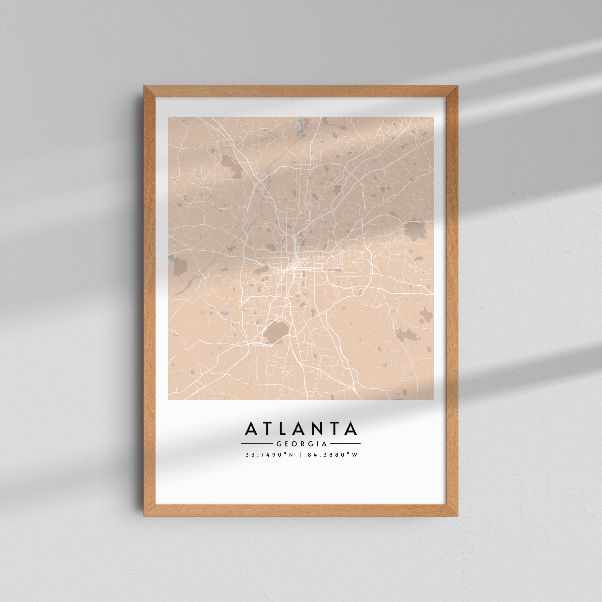 Atlanta en tonos crema - Mapas