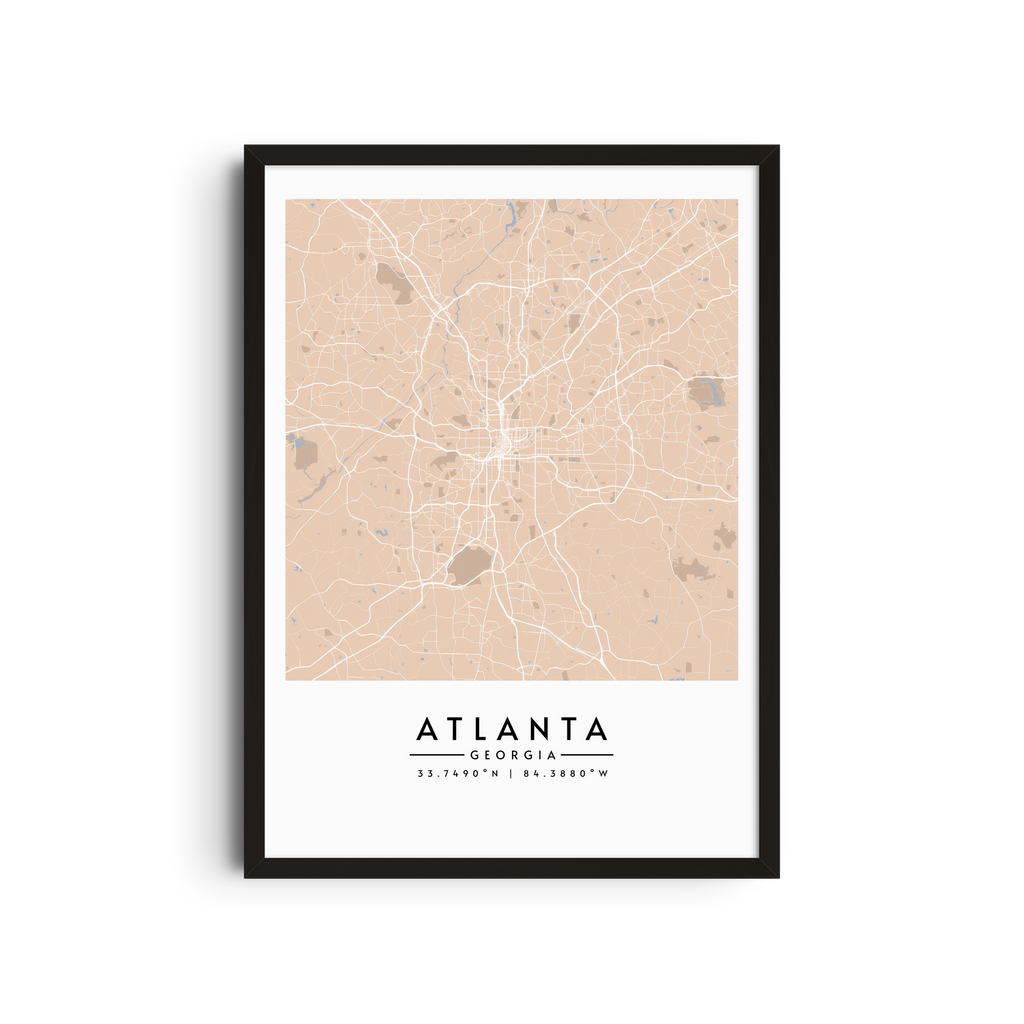 Atlanta en tonos crema - Mapas