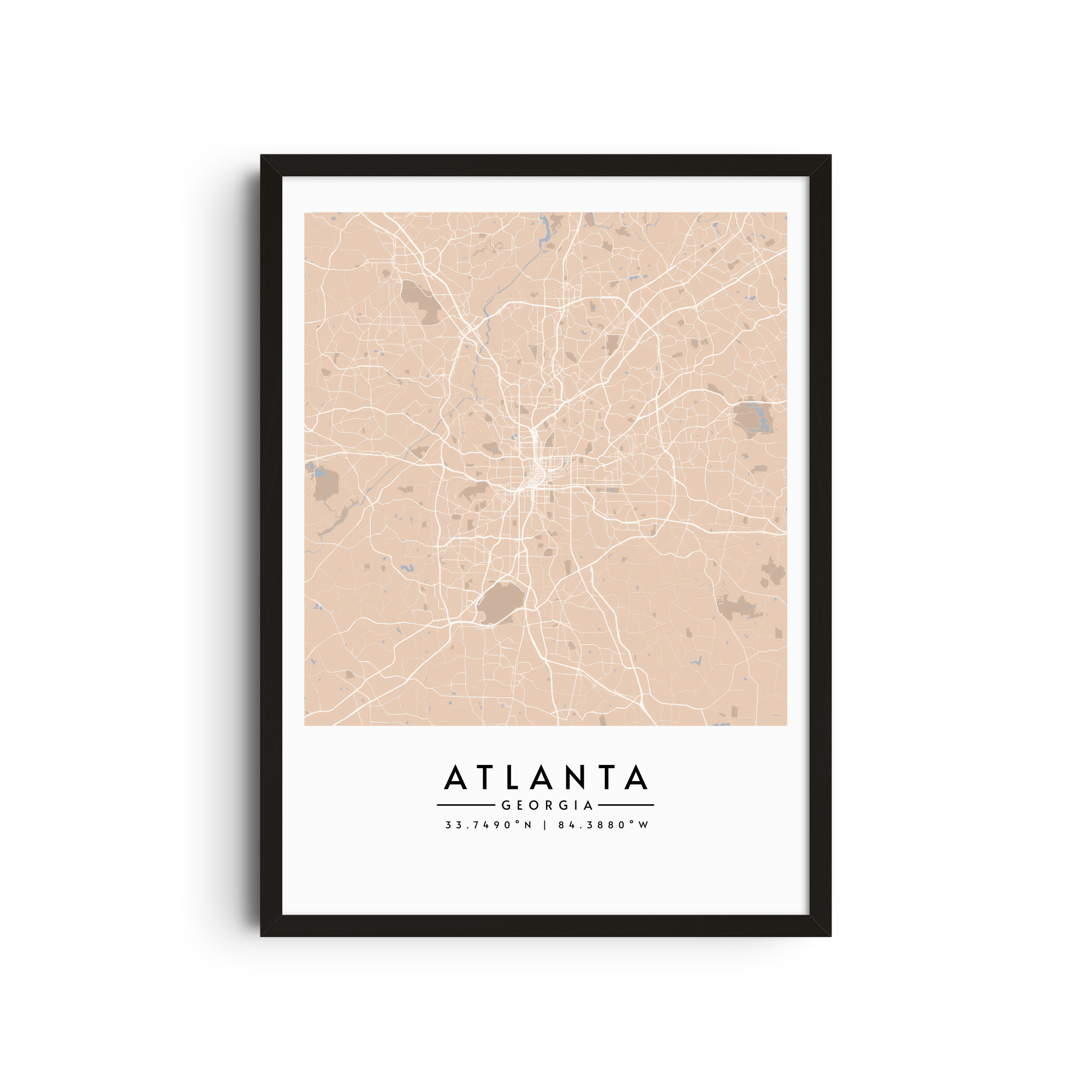 Atlanta en tonos crema - Mapas