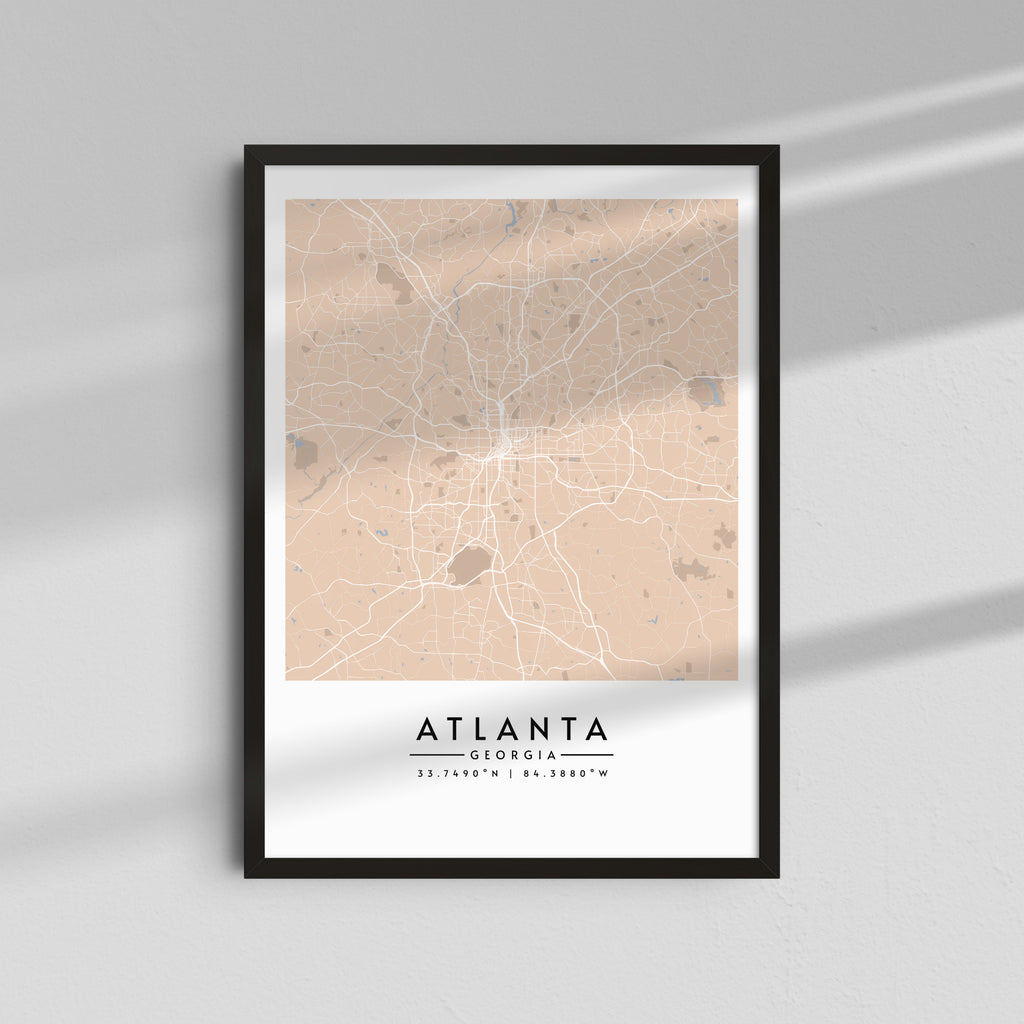 Atlanta en tonos crema - Mapas