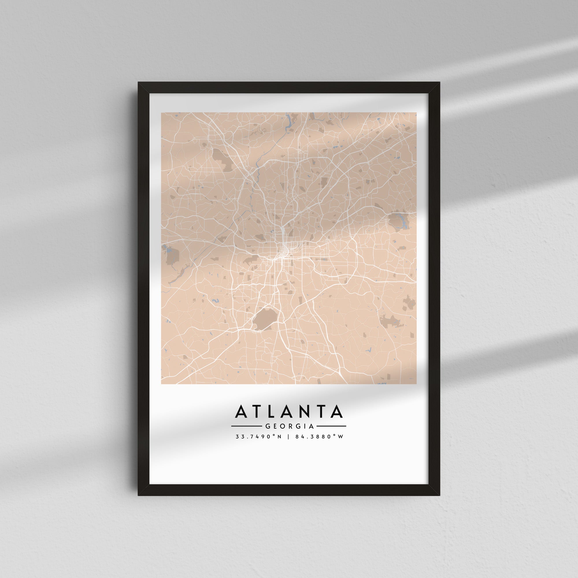 Atlanta en tonos crema - Mapas
