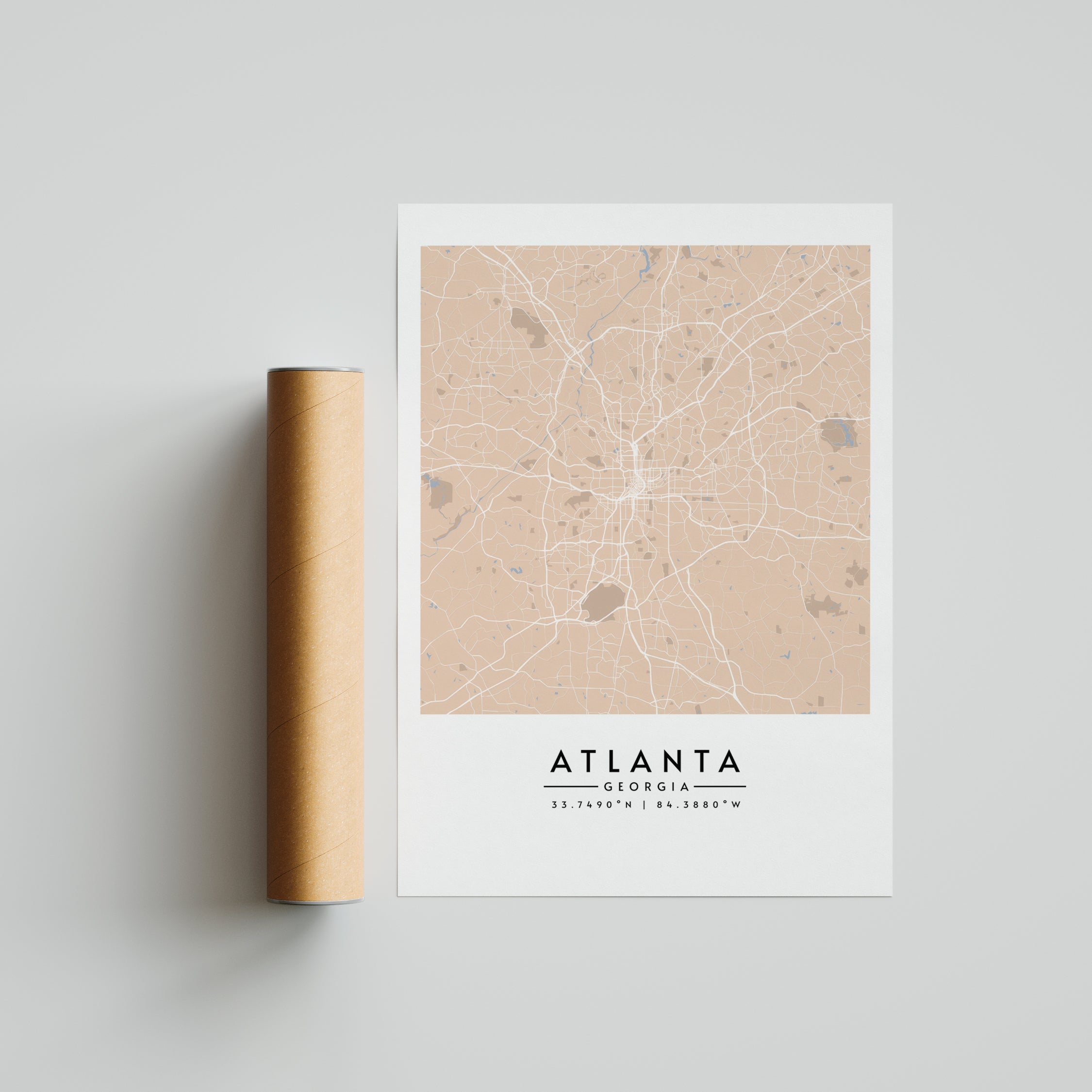 Atlanta en tonos crema - Mapas