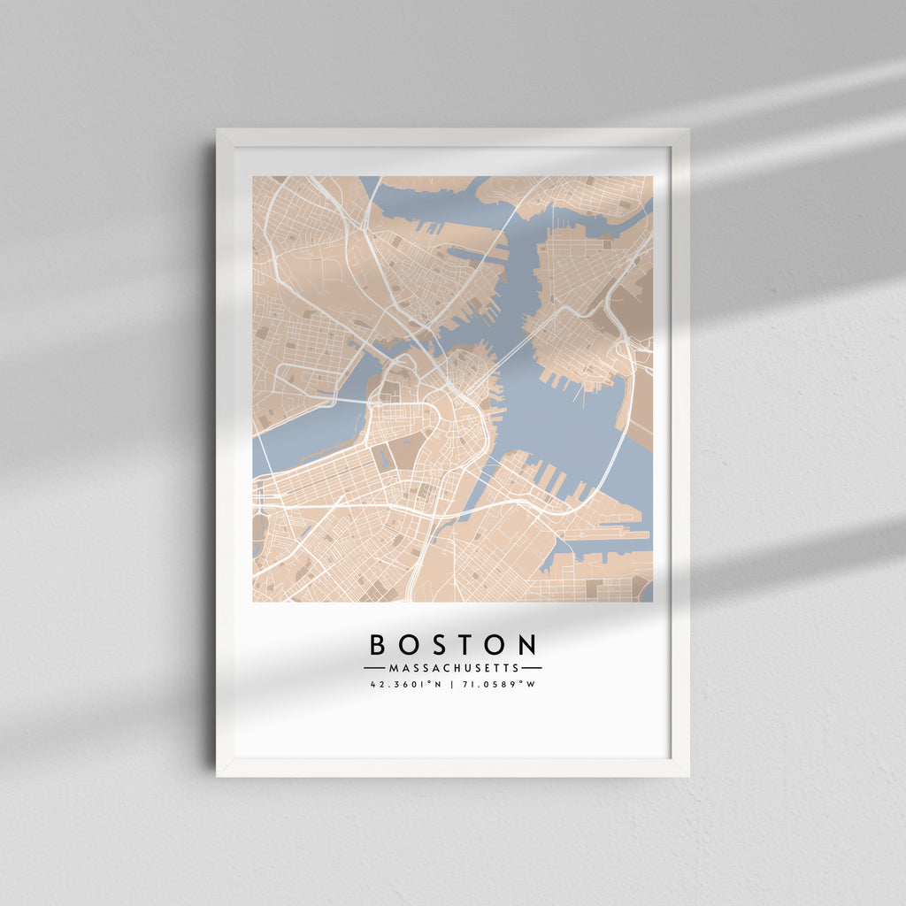 Boston en tonos arena - Mapas
