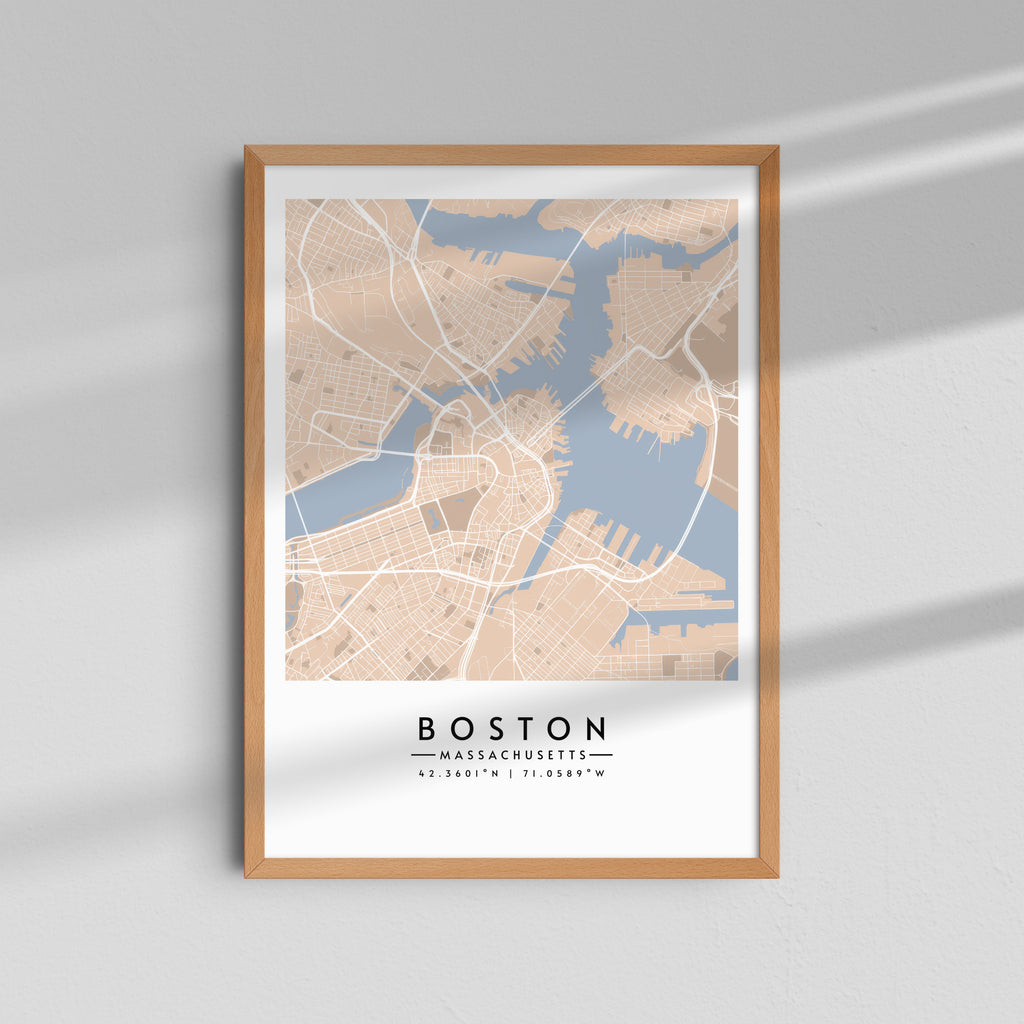 Boston en tonos arena - Mapas