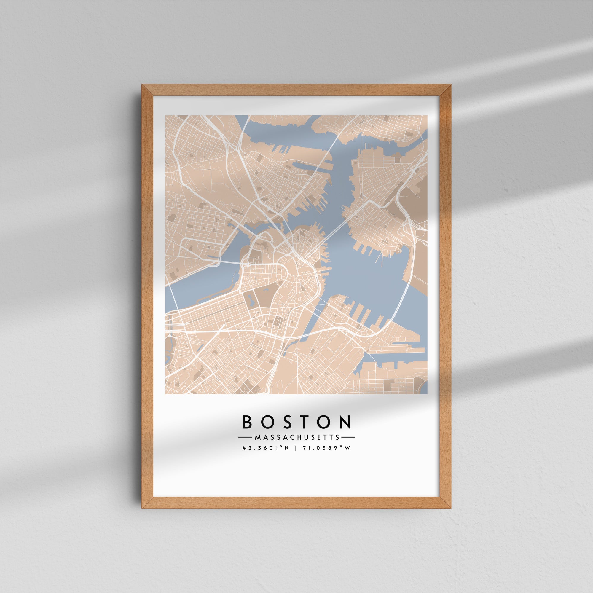 Boston en tonos arena - Mapas