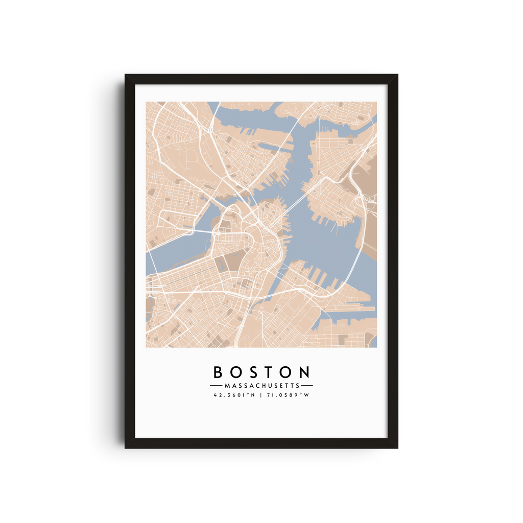 Boston en tonos arena - Mapas