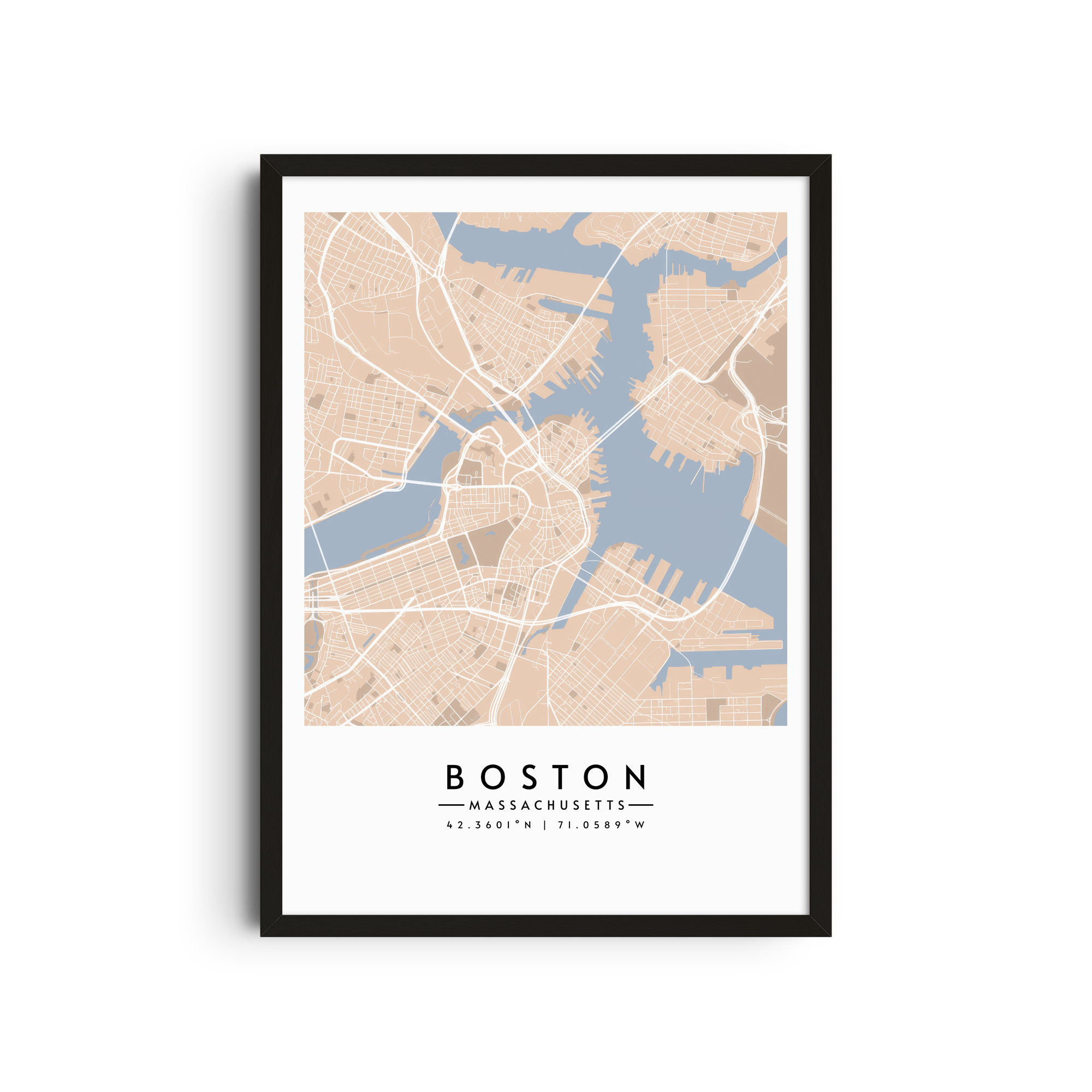 Boston en tonos arena - Mapas