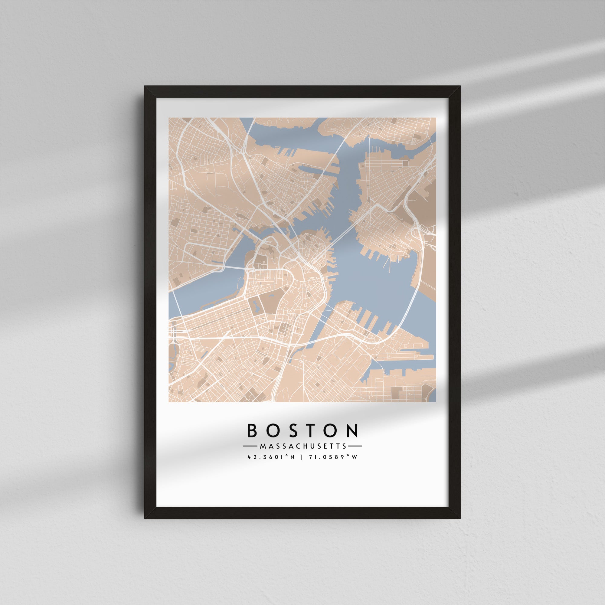 Boston en tonos arena - Mapas