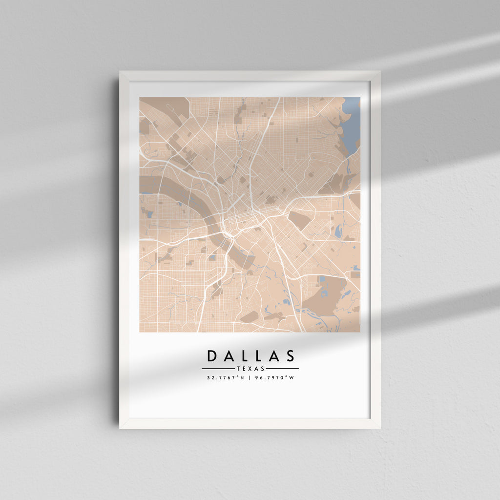 Dallas en tonos arena - Mapas