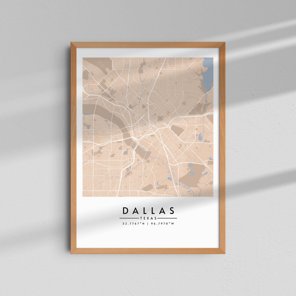 Dallas en tonos arena - Mapas