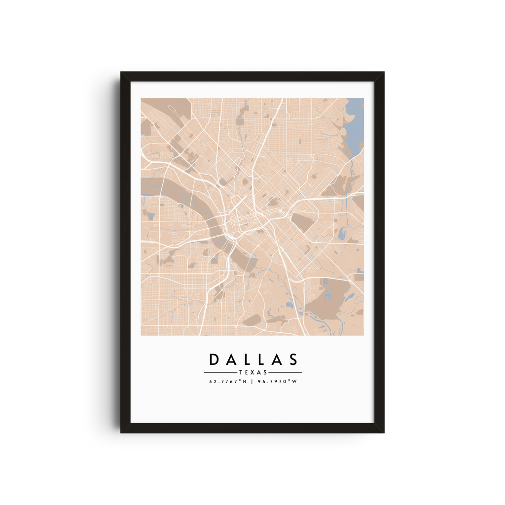Dallas en tonos arena - Mapas