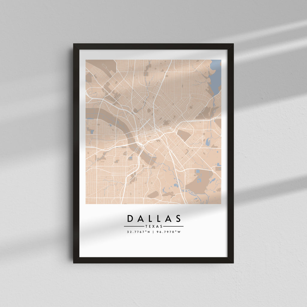 Dallas en tonos arena - Mapas