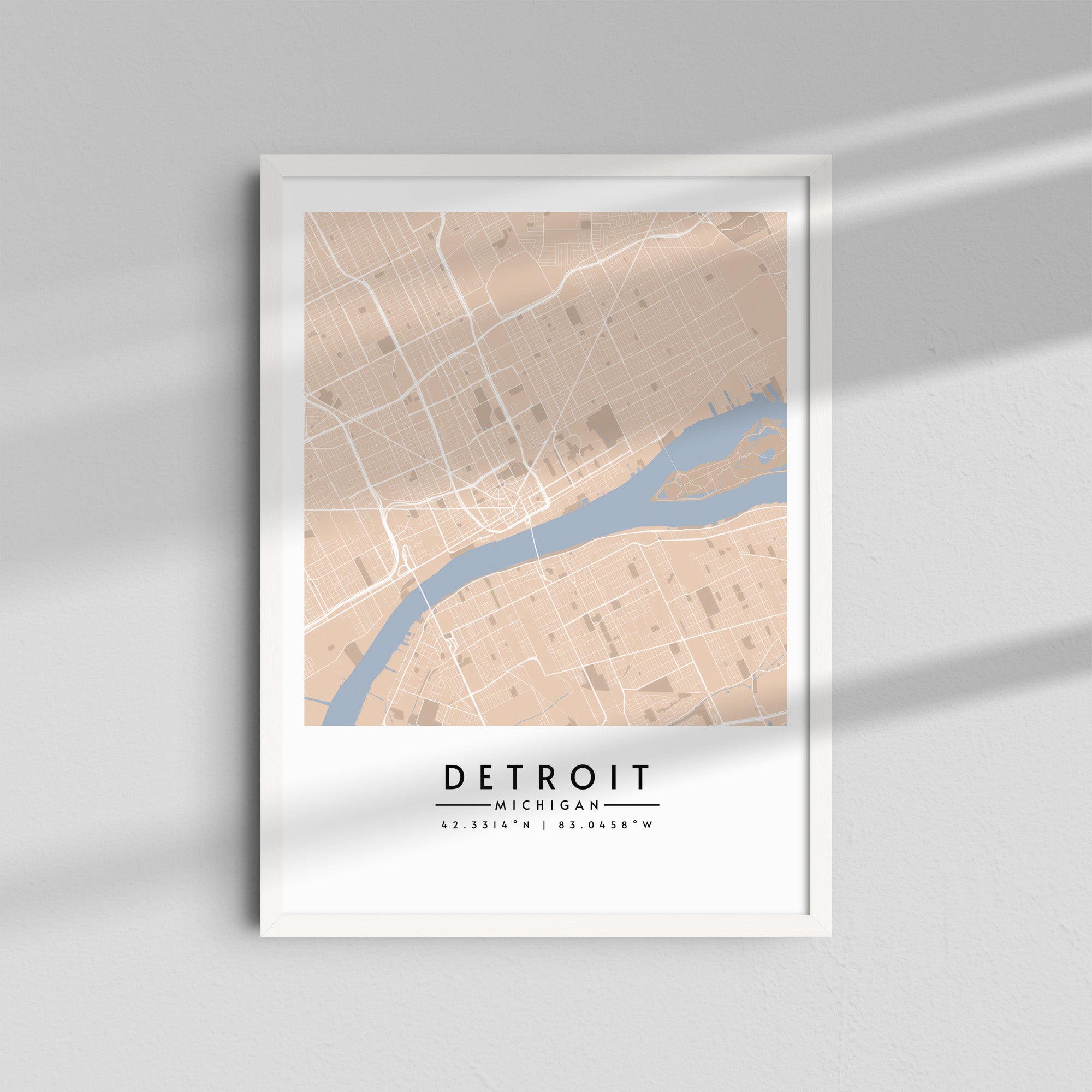 Detroit en tonos arena - Mapas