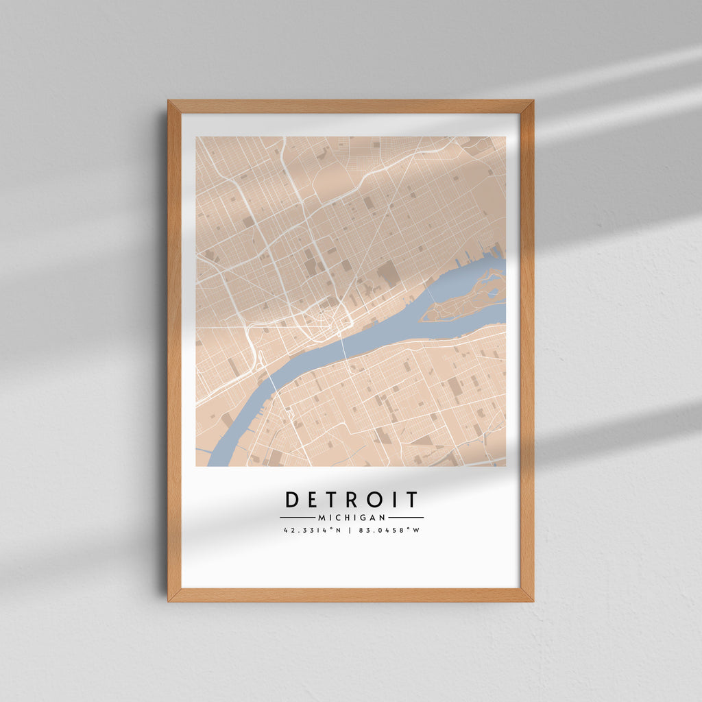 Detroit en tonos arena - Mapas