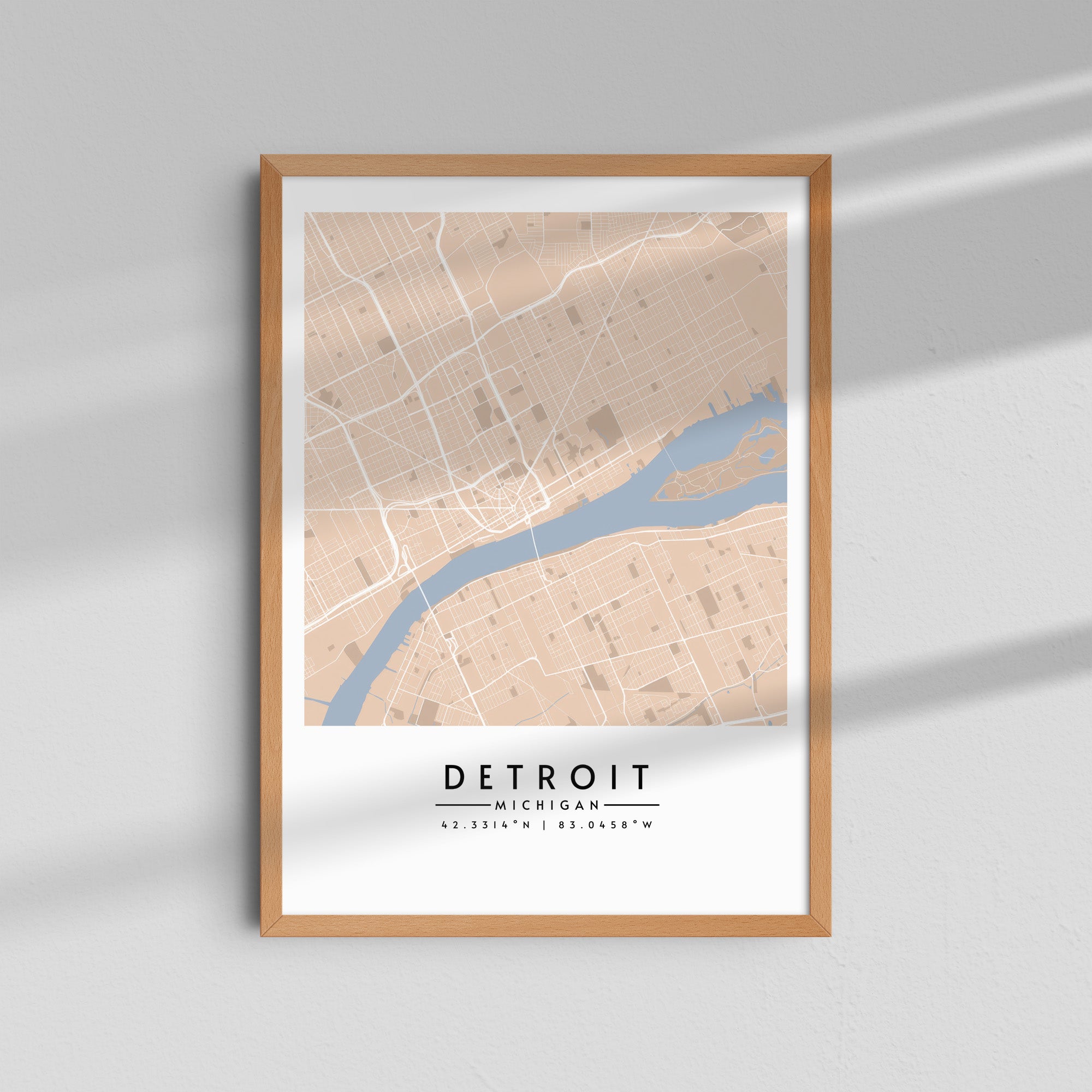 Detroit en tonos arena - Mapas