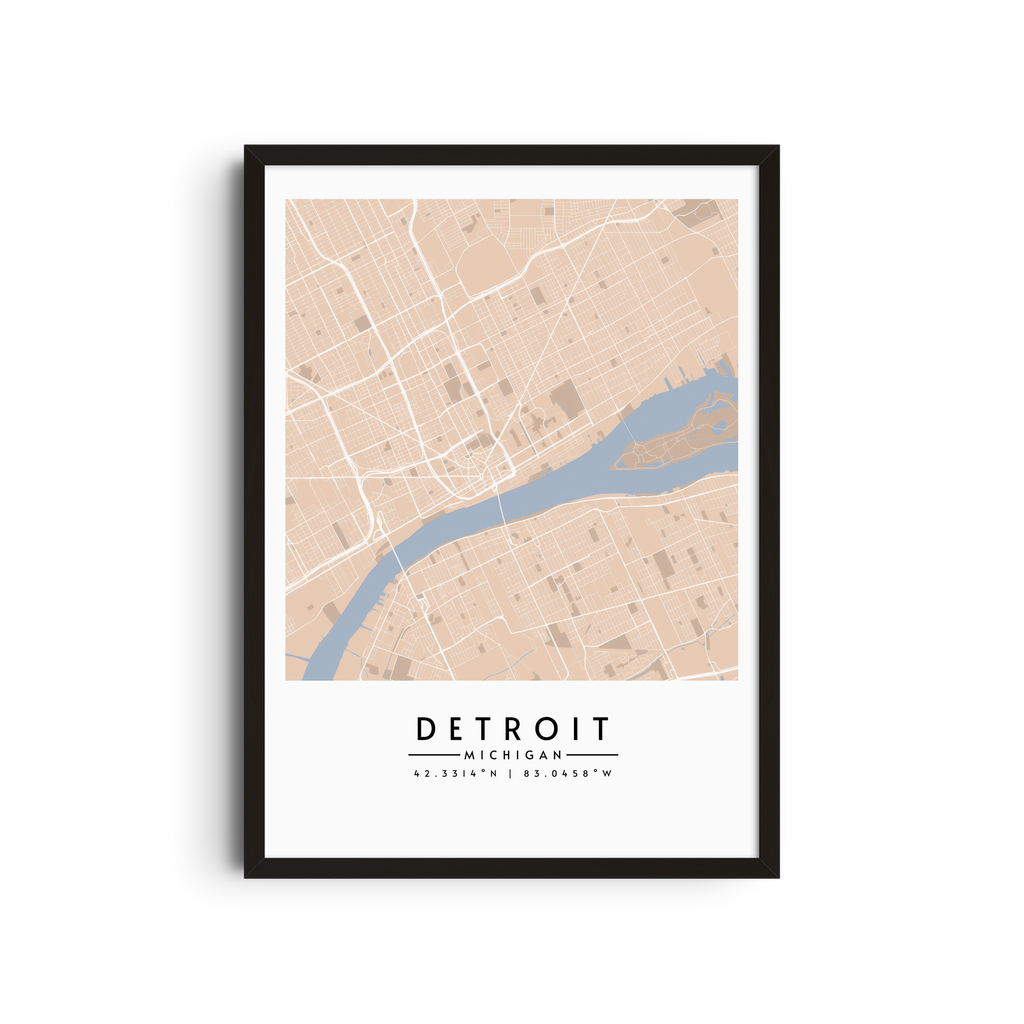 Detroit en tonos arena - Mapas