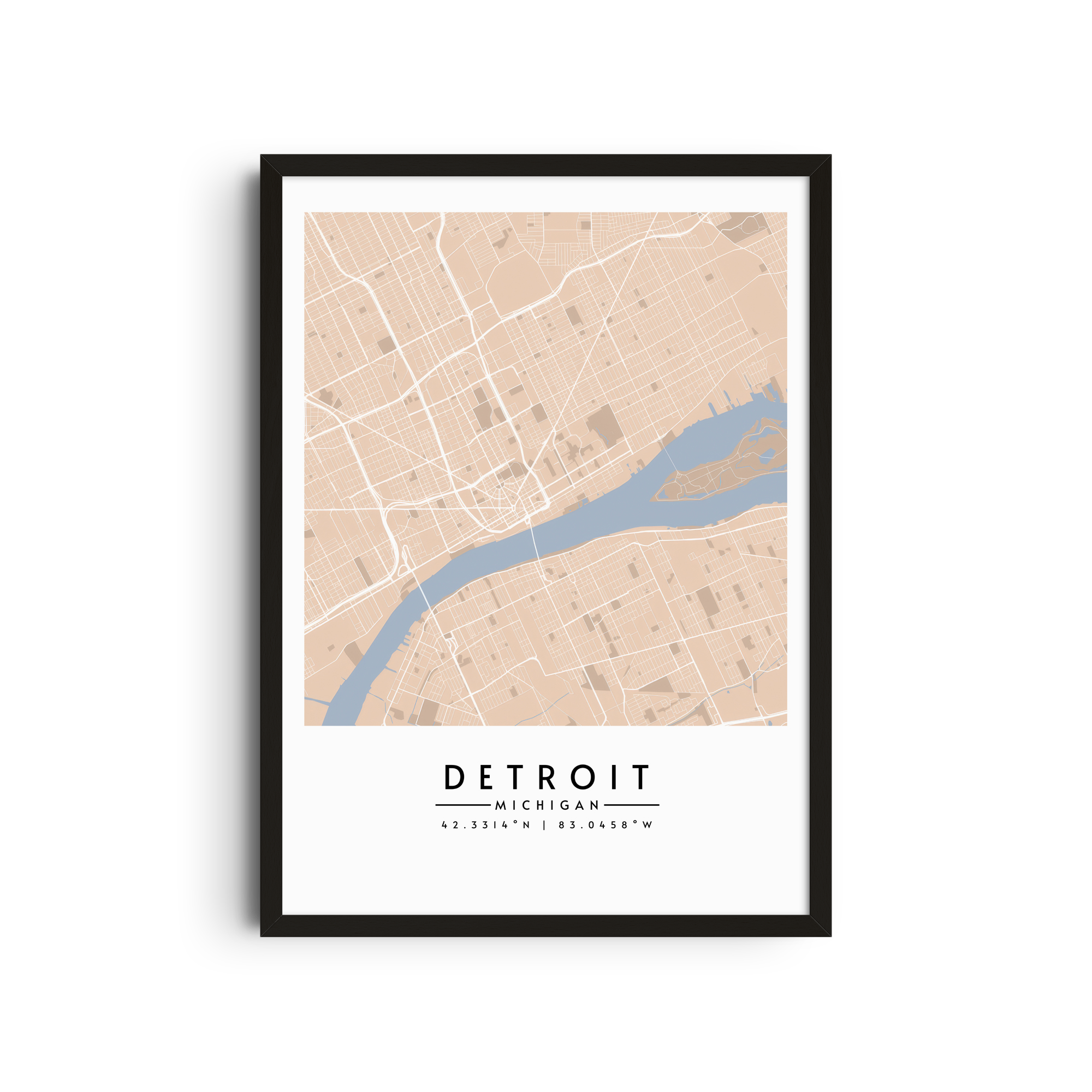 Detroit en tonos arena - Mapas