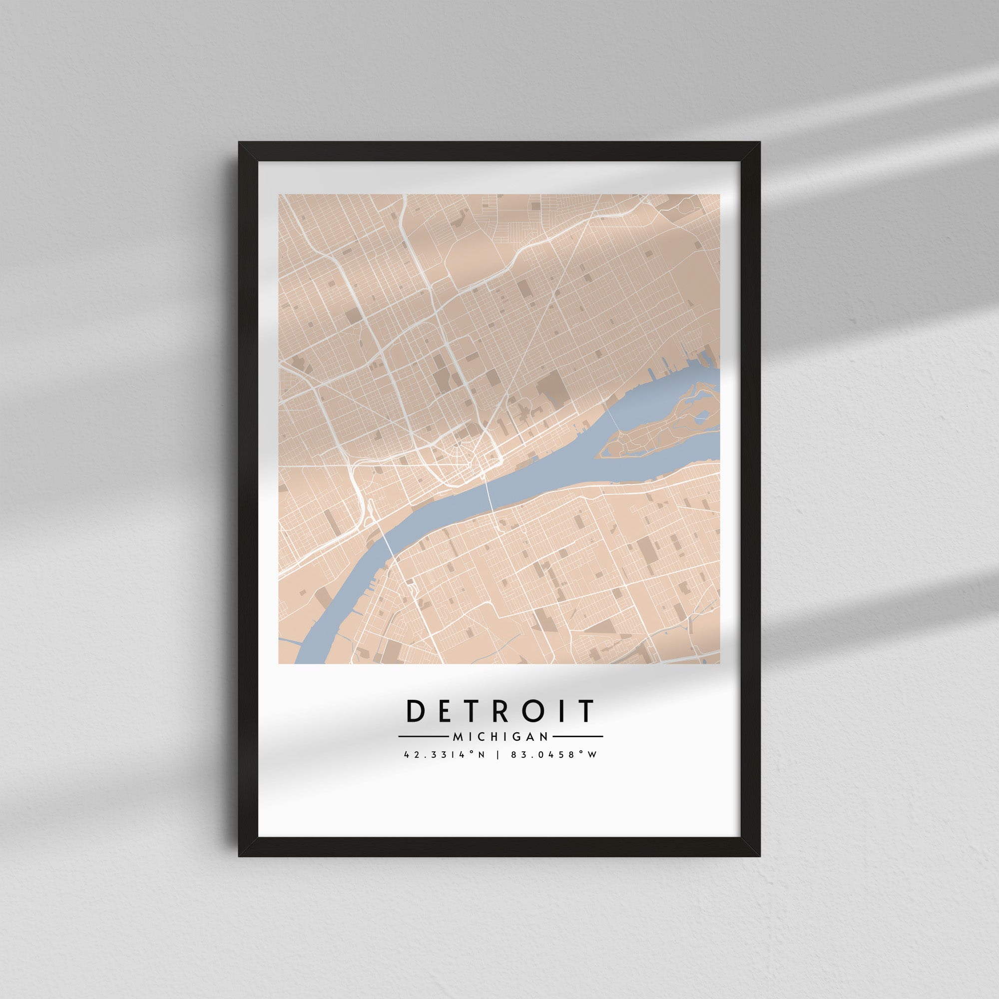 Detroit en tonos arena - Mapas