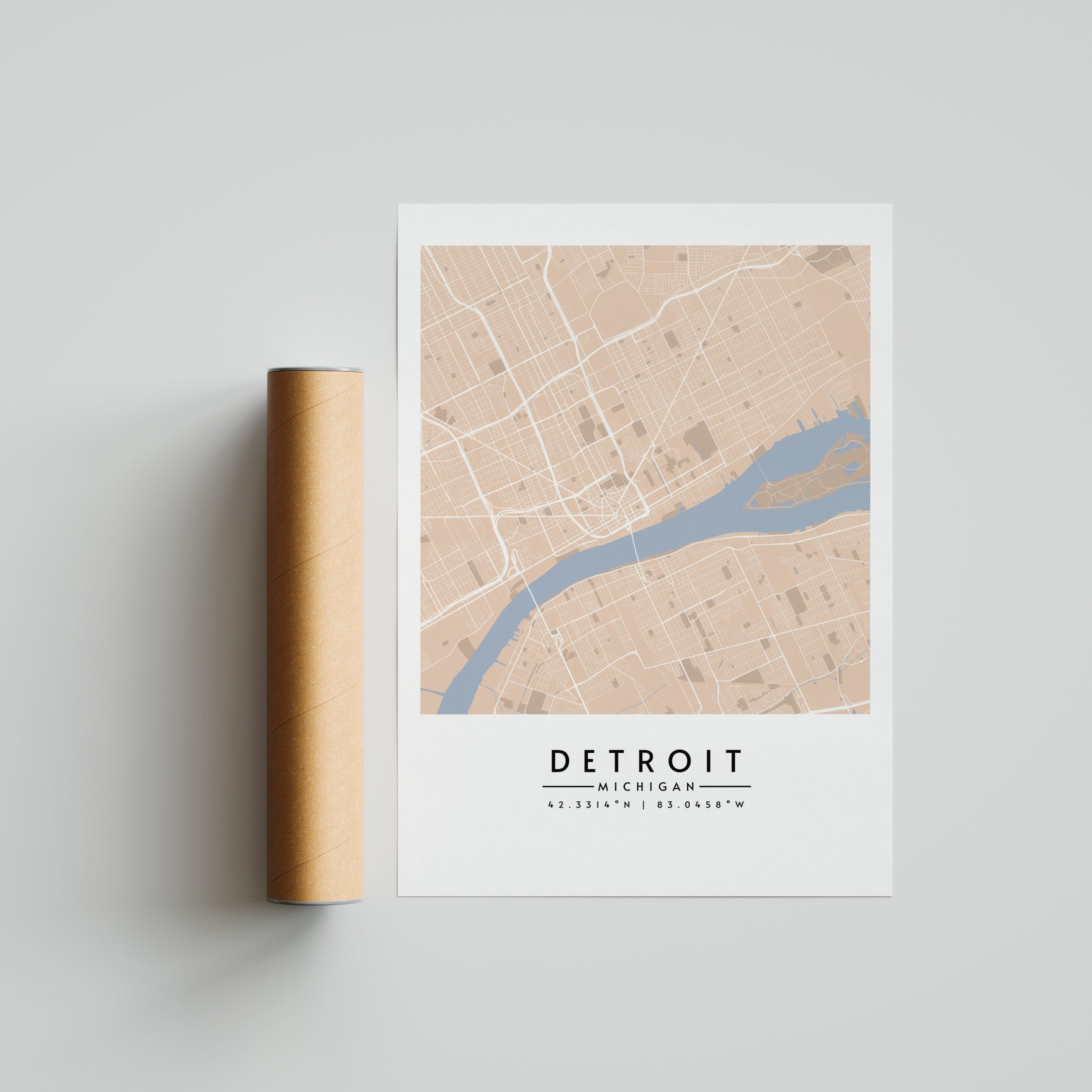 Detroit en tonos arena - Mapas