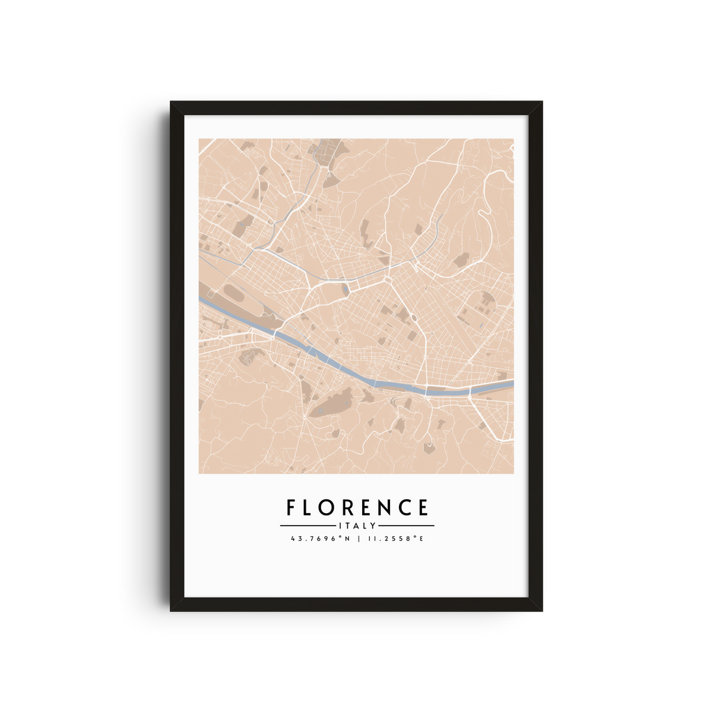 Florencia en tonos sepia - Mapas