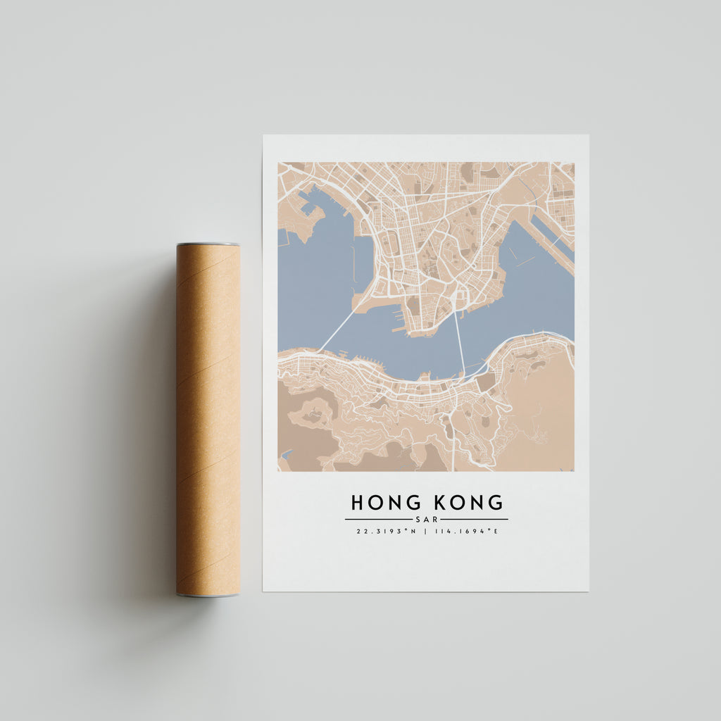 Hong Kong en sepia - Mapas