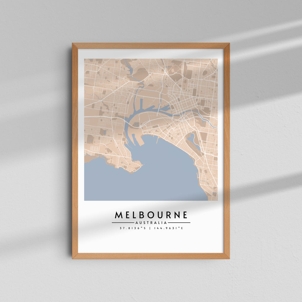 Melbourne en tonos sepia - Mapas