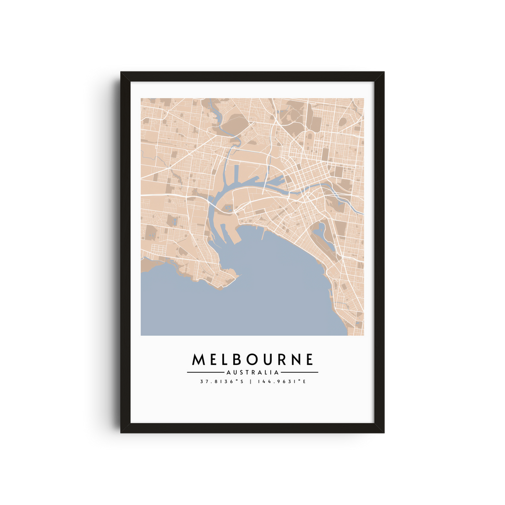 Melbourne en tonos sepia - Mapas