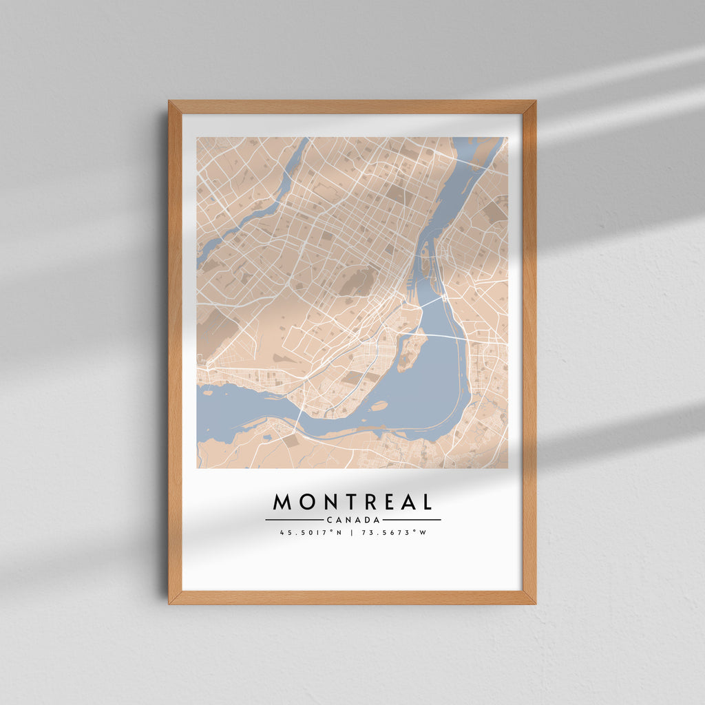 Montreal en Beige y Azul - Mapas