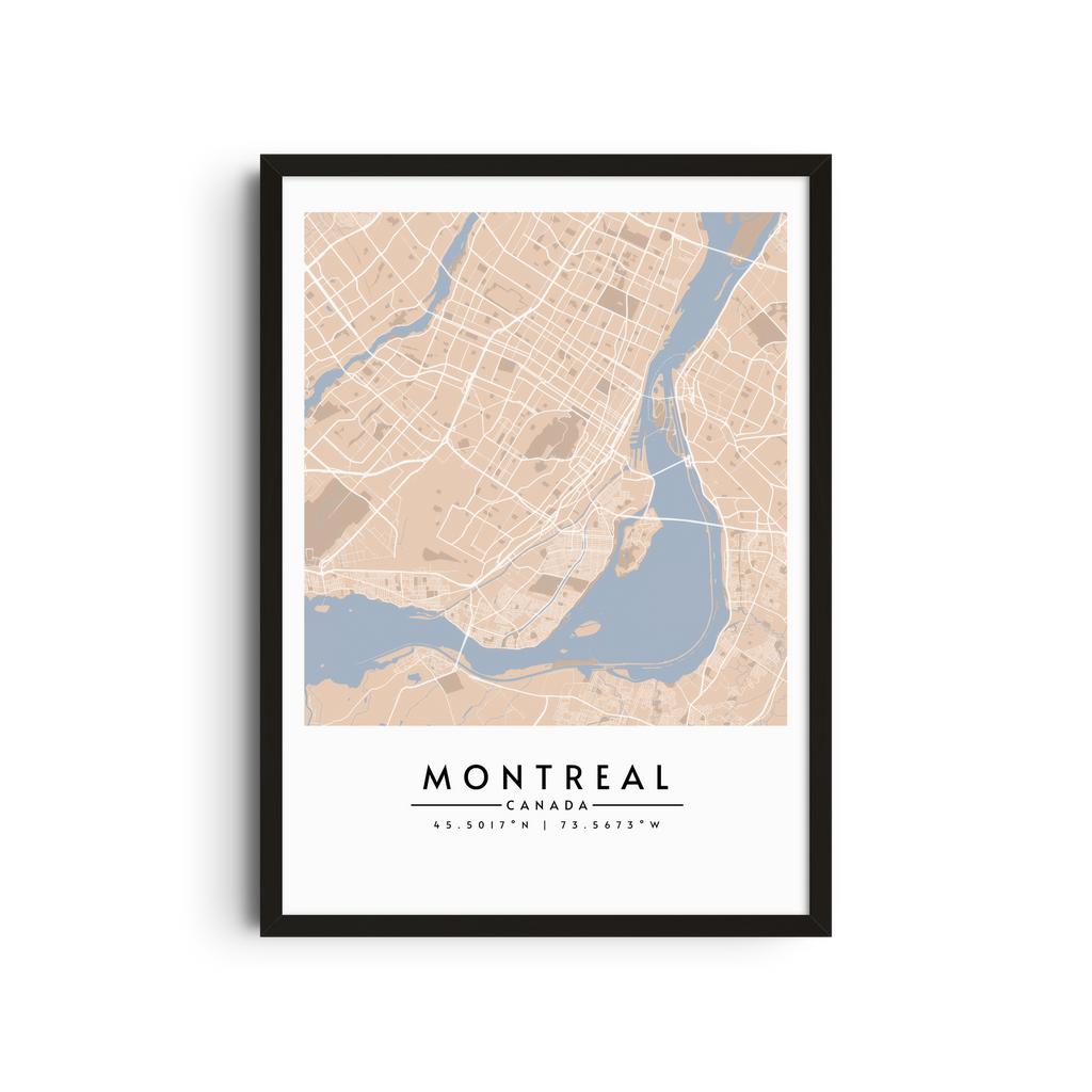 Montreal en Beige y Azul - Mapas
