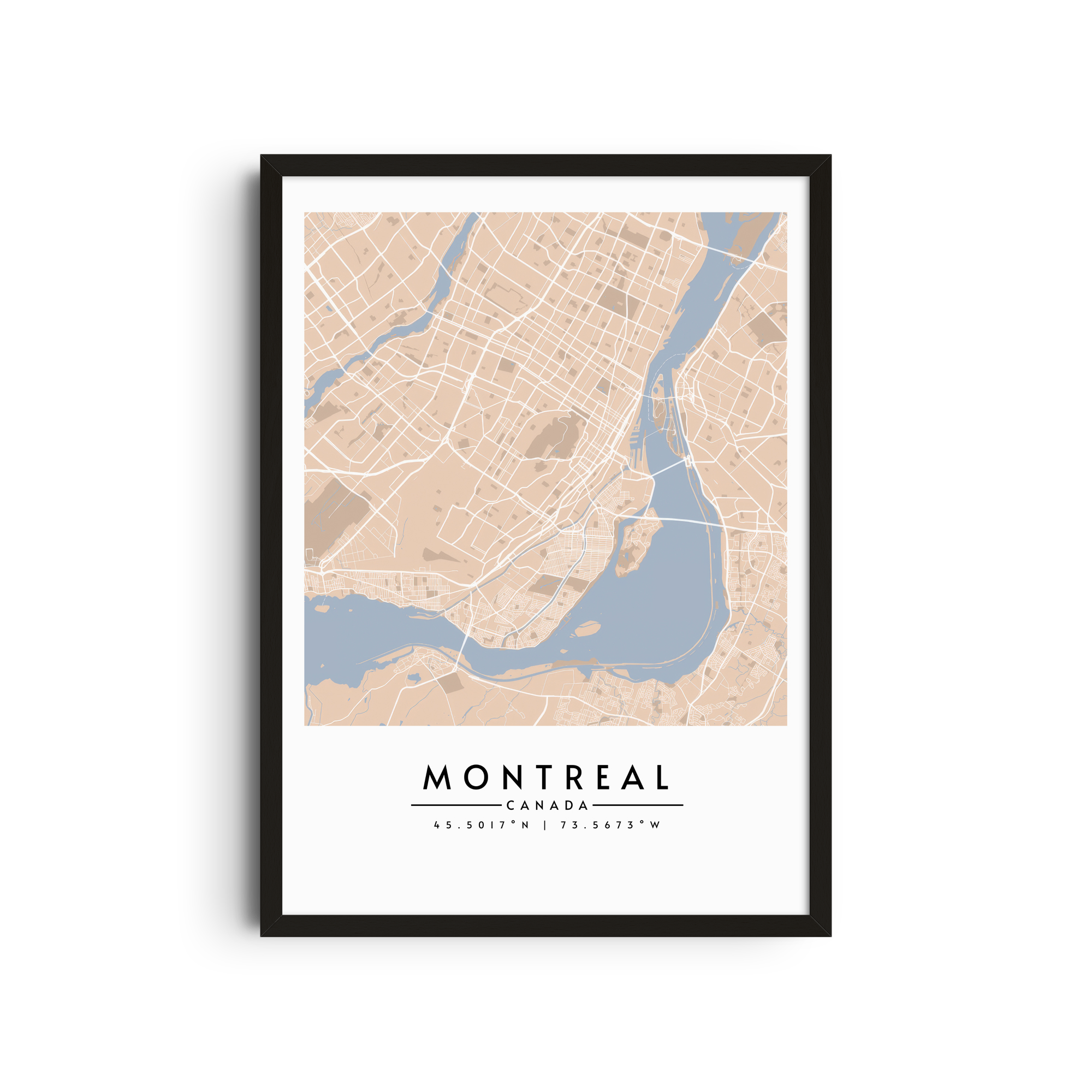 Montreal en Beige y Azul - Mapas