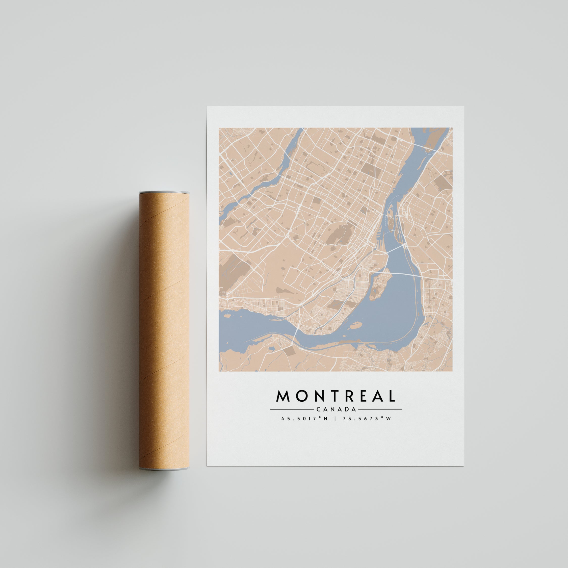 Montreal en Beige y Azul - Mapas