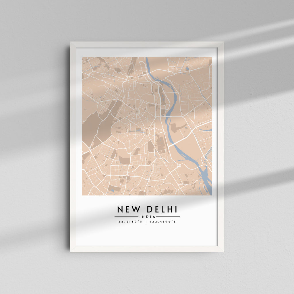 Nueva Delhi en Beige - Mapas