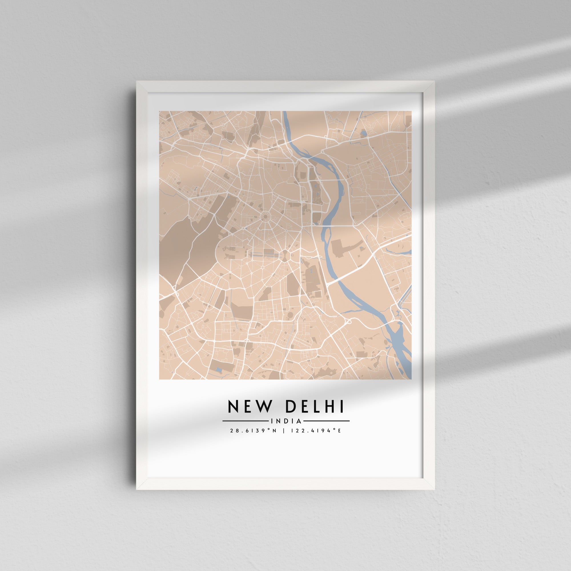 Nueva Delhi en Beige - Mapas