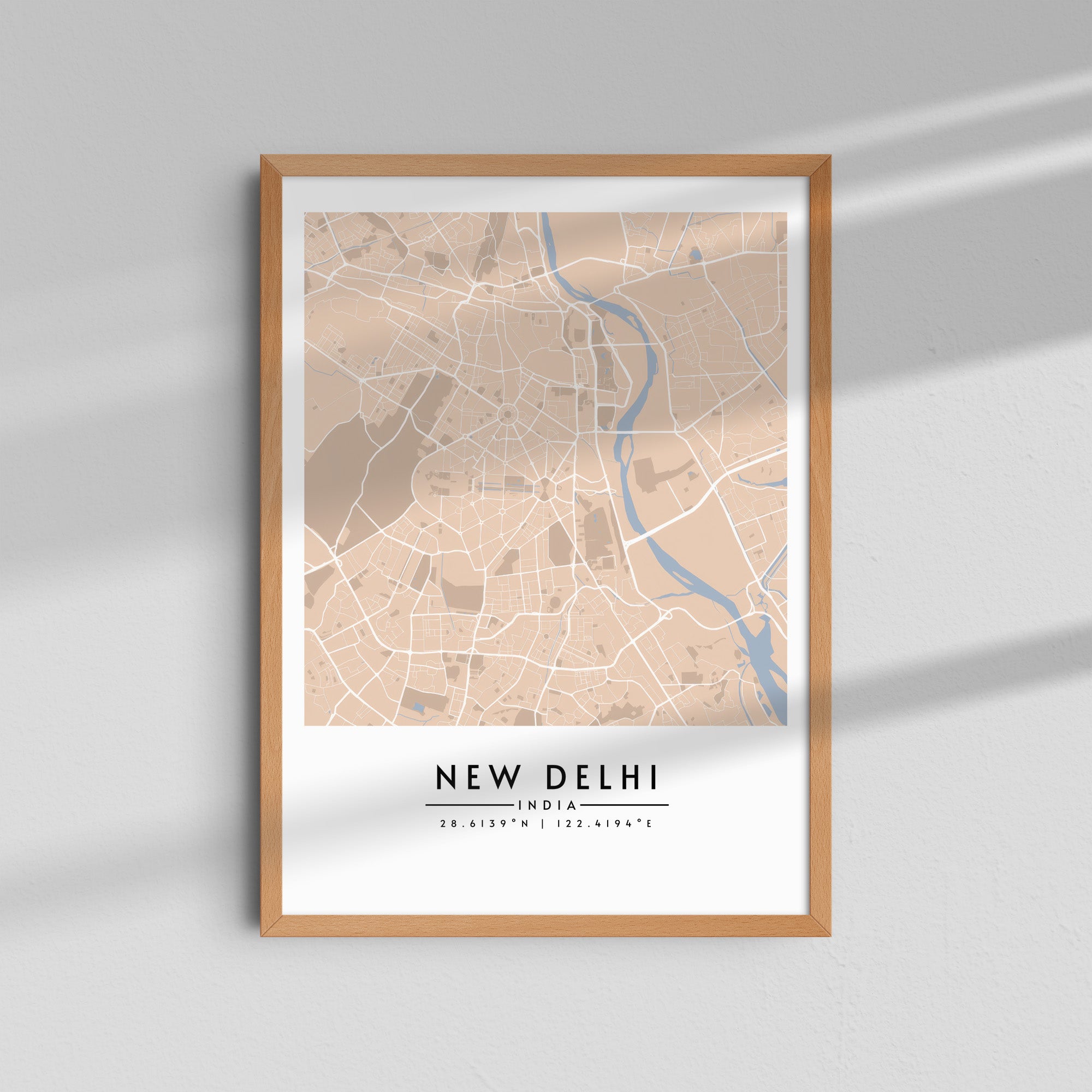 Nueva Delhi en Beige - Mapas