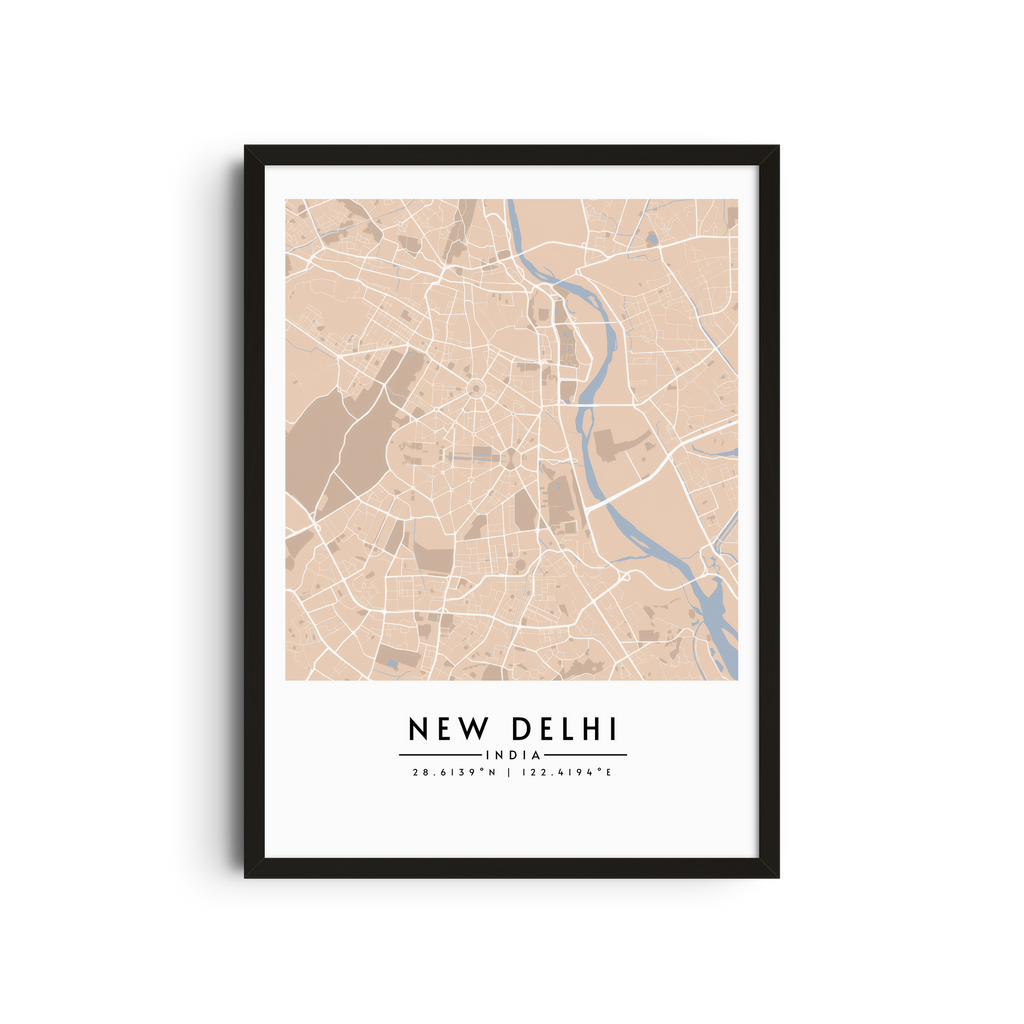 Nueva Delhi en Beige - Mapas