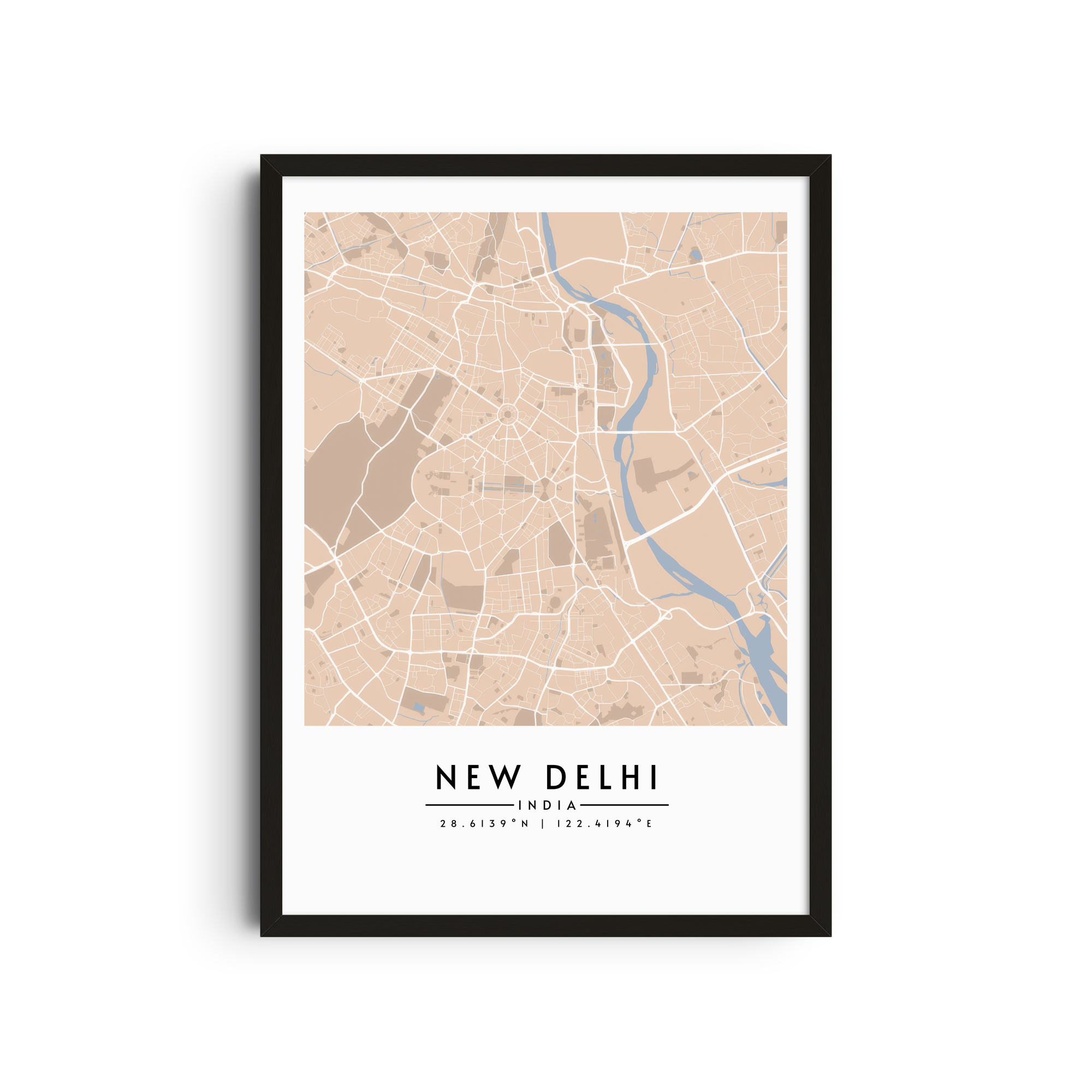 Nueva Delhi en Beige - Mapas