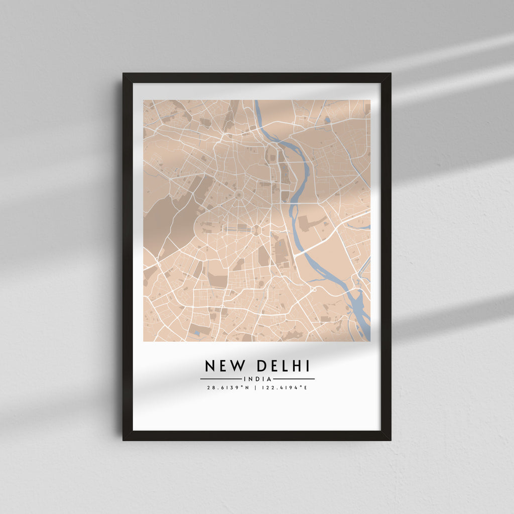 Nueva Delhi en Beige - Mapas