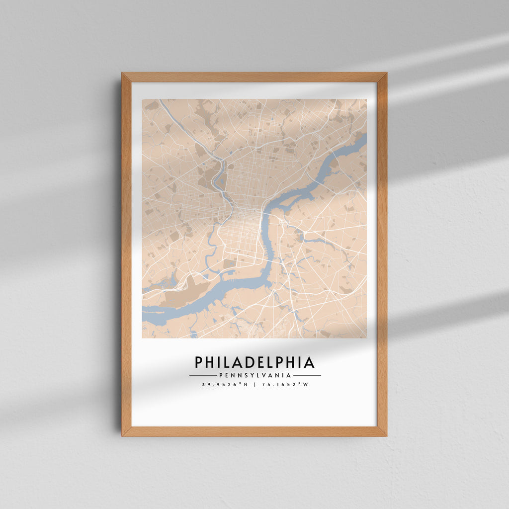 Filadelfia en tonos pastel - Mapas