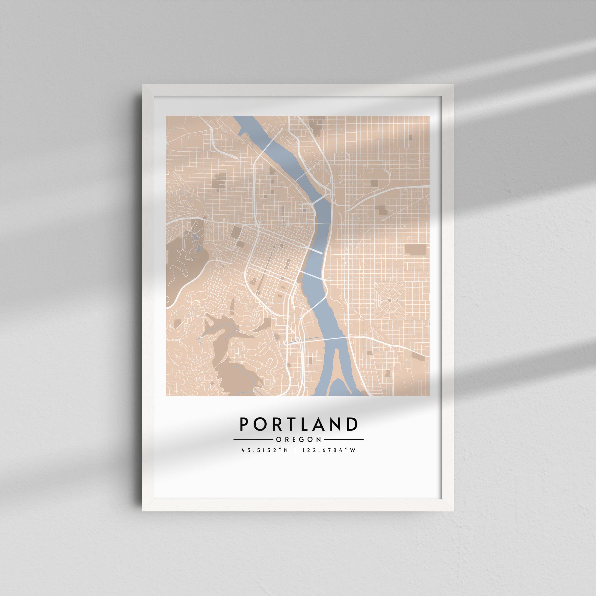 Portland Oregon en Sepia - Mapas