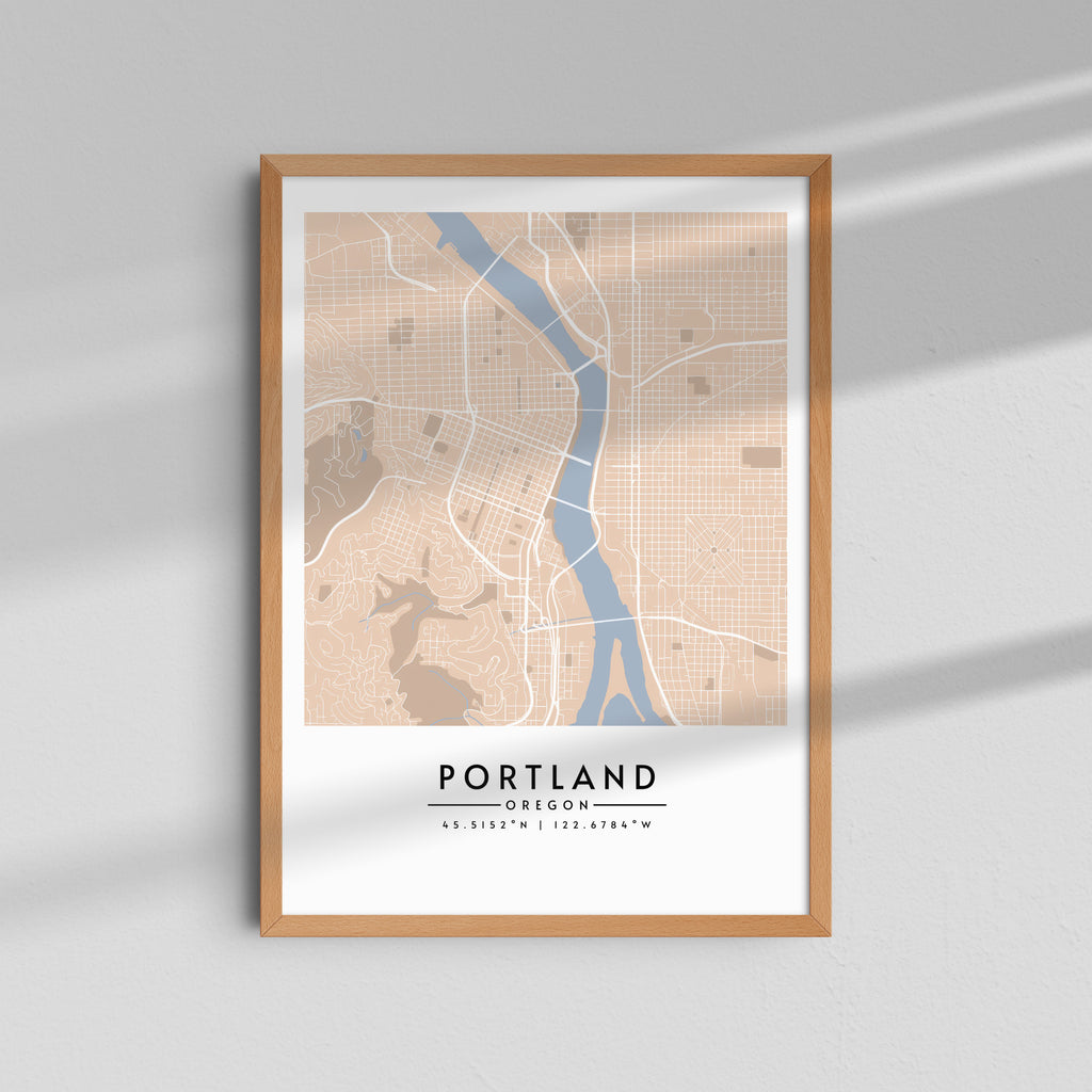 Portland Oregon en Sepia - Mapas