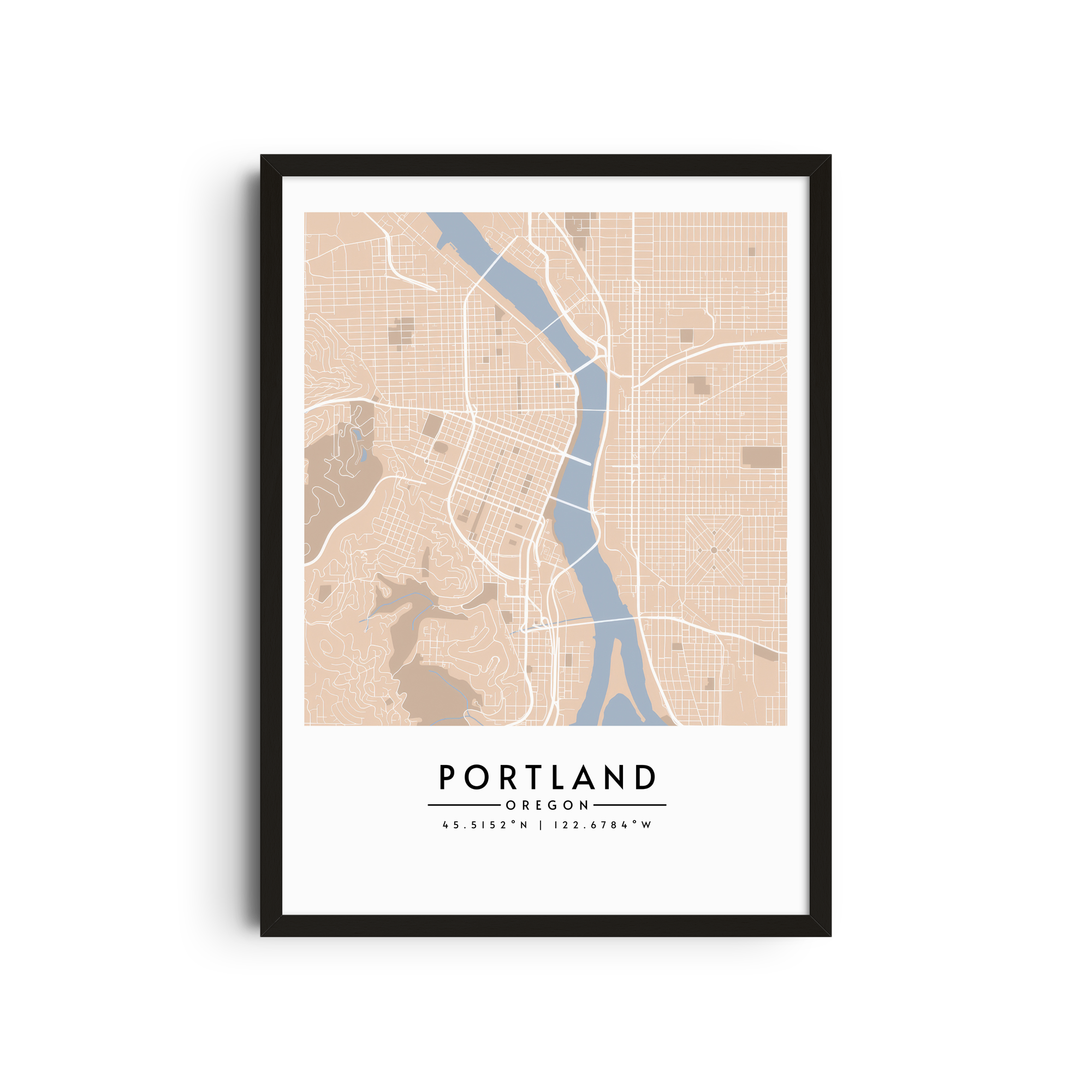 Portland Oregon en Sepia - Mapas