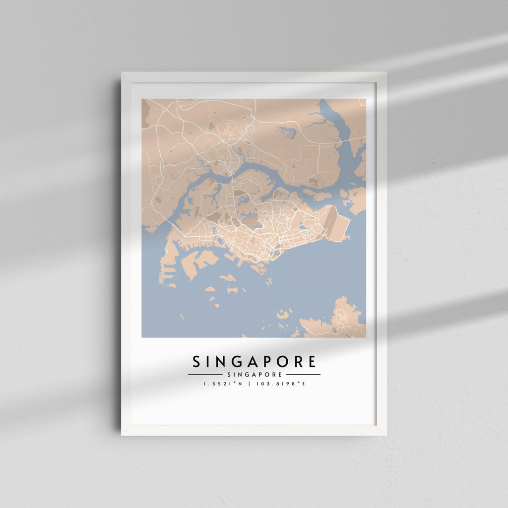 Singapur en tonos pastel - Mapas