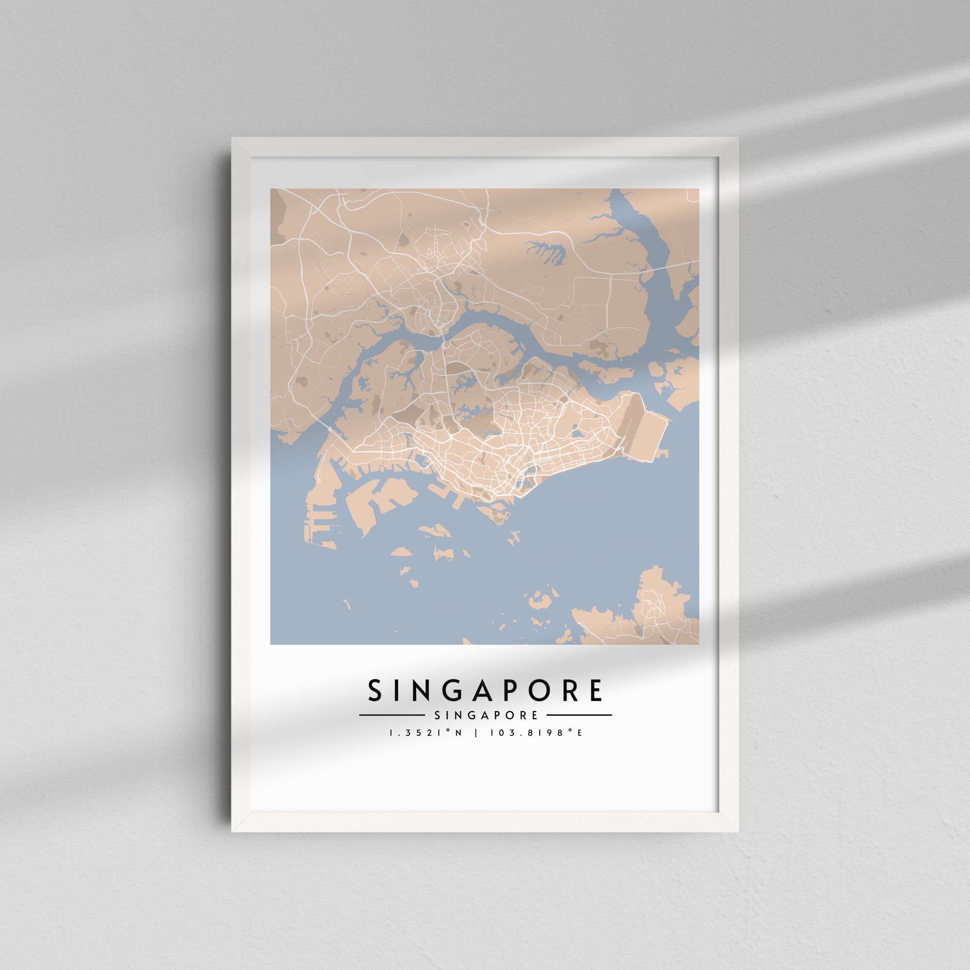 Singapur en tonos pastel - Mapas